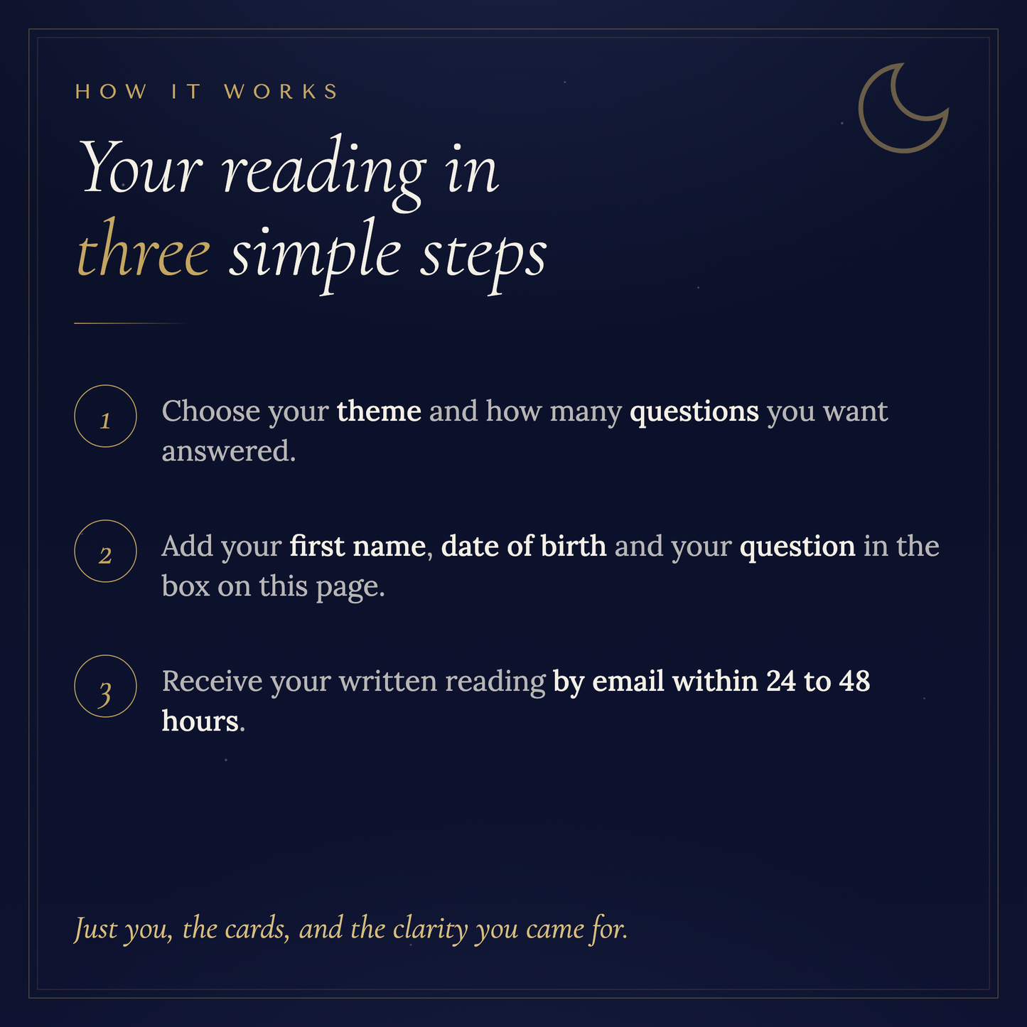 How your tarot reading works in three steps