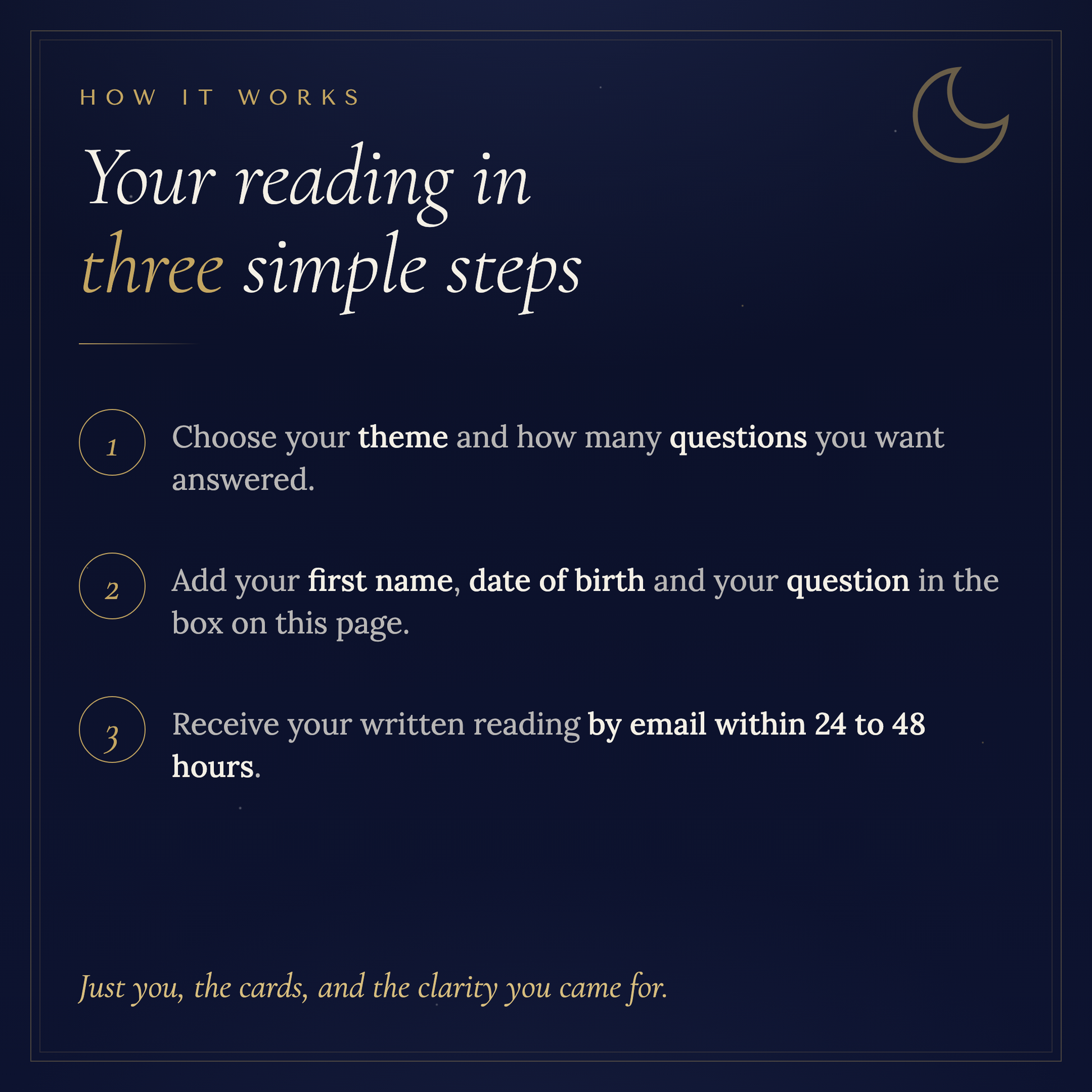 How your tarot reading works in three steps
